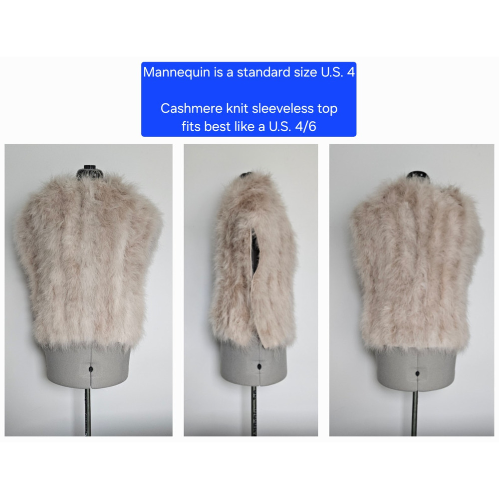 BRUNELLO CUCINELLI stunning! 100% cashmere & ostrich knit vest top $7,800 s/m - Picture 7 of 16